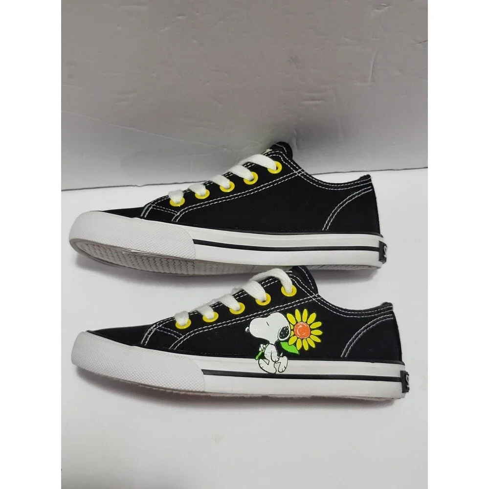 Peanuts Snoopy Black Canvas Lace-Up Children's Shoes Size 12 M